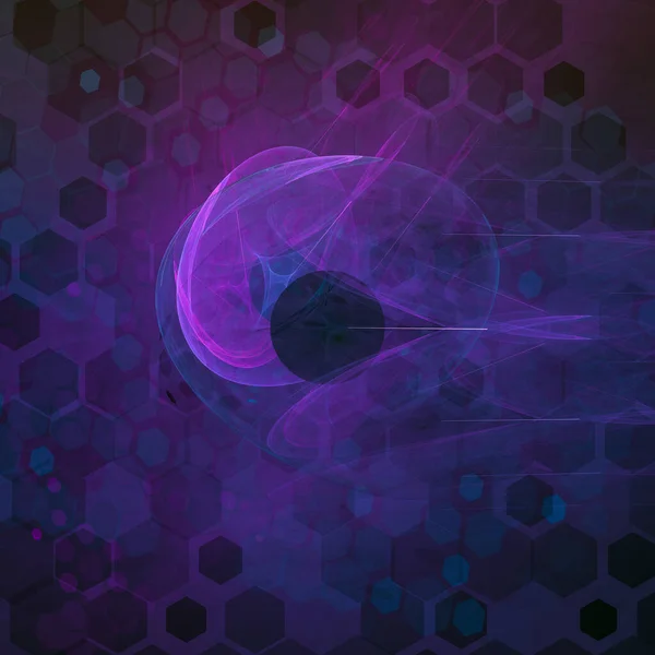 Abstrakte Fraktale Fantasie Hintergrund Raumgalaxie Digitale Geometrische Techno Stil Illustration — Stockfoto