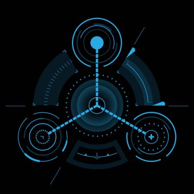 Futuristic blue virtual graphic touch user interface HUD, vector illustration
