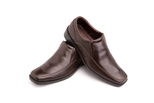 New Men Leather Shoe Black Color Isolated White Background — Stock Photo, Image