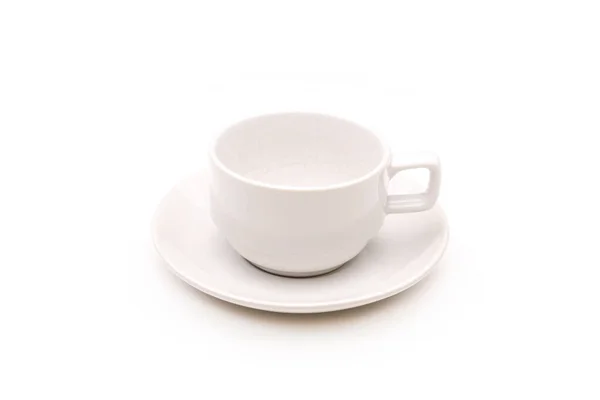 Taza Cerámica Blanca Para Café Aislado Sobre Fondo Blanco — Foto de Stock