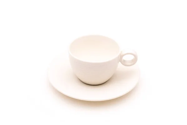 Weiße Keramiktasse Für Kaffee Oder Tee Isoliert Auf Weißem Hintergrund — Stockfoto