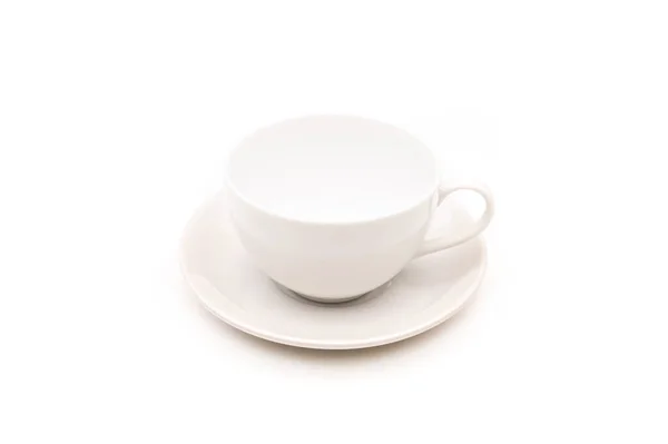 Белая Керамическая Чашка Кофе Чая Белом Фоне — стоковое фото