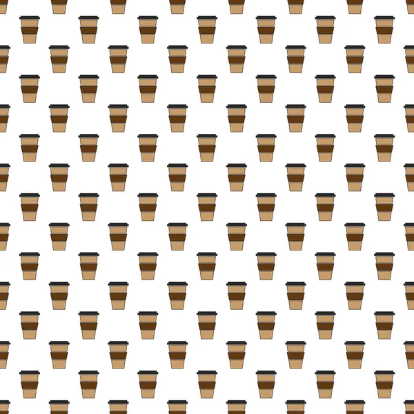 Seamless Brown Paper Coffee Cup Pattern Background — Stock Photo, Image