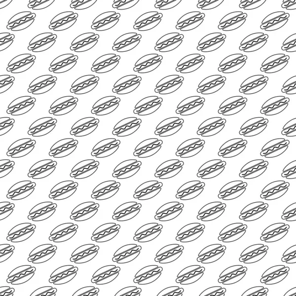 シームレスホットドッグラインアートパターンの背景 — ストック写真