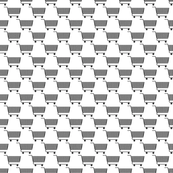 Seamless Shopping Cart Pattern Square Background — Stock Photo, Image