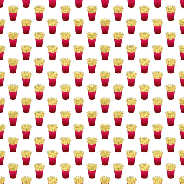 Бесшовная Картошка Фри Бумажной Упаковке Картофель Фри Красной Коробке Концепция — стоковое фото