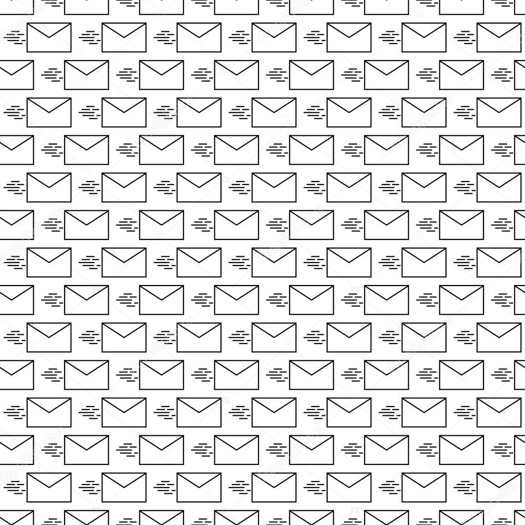 Seamless sending mail pattern square background.