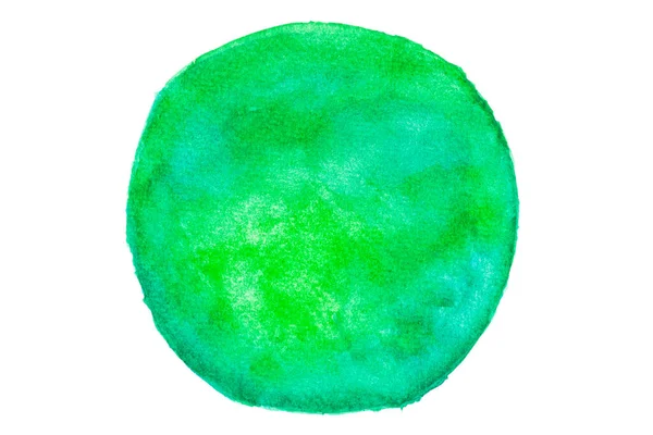 剪裁手绘绿色和蓝色水彩画圆环元素 艺术和手工艺产品 手工绘画设计元素 — 图库照片