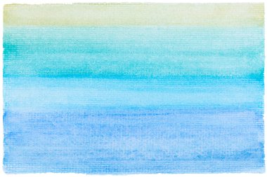 Beyaz zemin üzerinde yeşil ve mavi renkli suluboya resim. Suluboya tasarım ögesini kes.