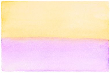 Beyaz arka planda izole edilmiş sarı ve pembe suluboya resim. Suluboya tasarım ögesini kes.