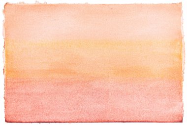 İzole edilmiş turuncu ve kırmızı tonda suluboya resim beyaz arka planda. Suluboya tasarım ögesini kes.