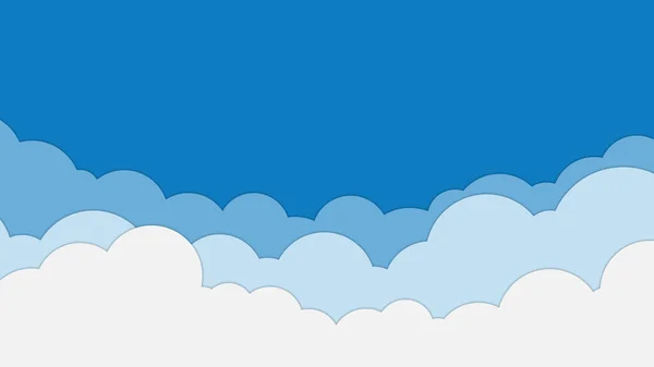 青の背景に雲 要約平置き壁紙 紙の様式設計要素 — ストック写真