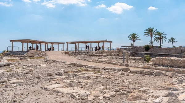 Национальный Парк Тель Мегиддо Является Археологическим Памятником Известный Армагеддон Место — стоковое фото