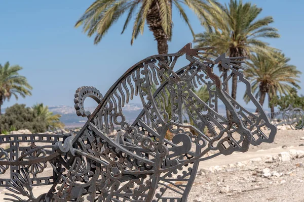 Kuzey Srail Deki Tel Megiddo Ulusal Parkı Nda Heykeli — Stok fotoğraf