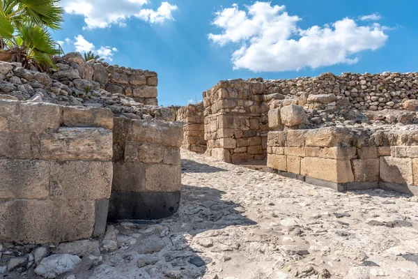 Portão Cidade Cananéia Parque Nacional Tel Megiddo Israel — Fotografia de Stock