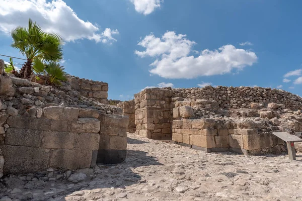 以色列Tel Megiddo国家公园的Canaanite市大门 — 图库照片