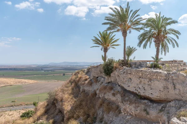 Vista Parque Nacional Tel Megiddo Vale Jezreel Norte Israel — Fotografia de Stock