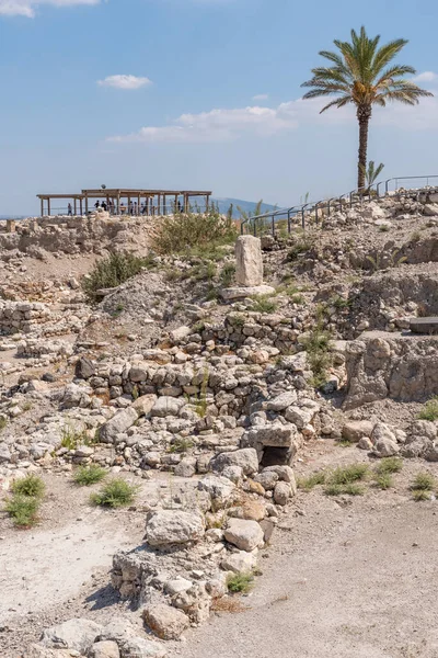 Tel Megiddo国家公园是一个考古遗址 也被称为 世界末日 善与恶之间的最后一场战斗将在那里进行 — 图库照片
