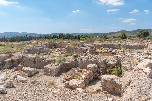 Tel Megiddo Ulusal Parkı Arkeolojik Bir Yerdir Aynı Zamanda Mahşer — Stok fotoğraf