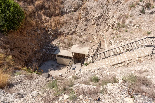 Escadas Para Sistema Água Período Dos Reis Israelitas 187 Degraus — Fotografia de Stock