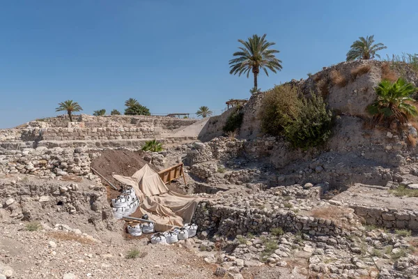 Parque Nacional Tel Megiddo Sítio Arqueológico Também Conhecido Como Armagedom — Fotografia de Stock