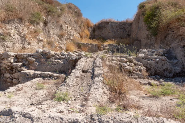 Parque Nacional Tel Megiddo Sítio Arqueológico Também Conhecido Como Armagedom — Fotografia de Stock