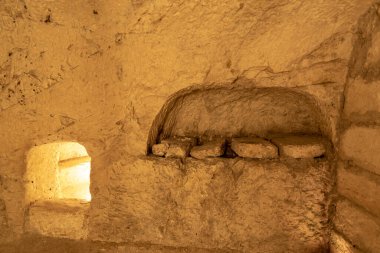 Bet She 'arim Ulusal Parkı' ndaki Haham Yehuda Hanassi 'nin Mağarası, Kiryat Tivon, İsrail. Gömme mağarası