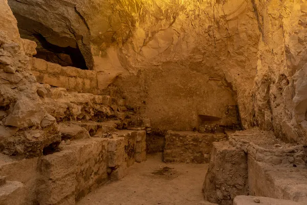 Caverna Dos Caixões Bet She Arim Kiryat Tivon Israel Catacumbas — Fotografia de Stock