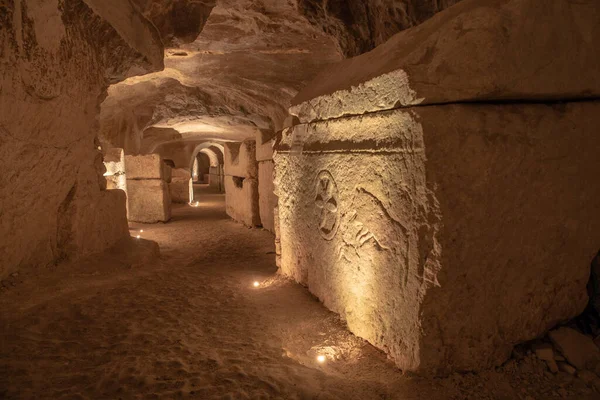 Sarkofag Jakten Kistornas Grotta Vid Bet She Arim Kiryat Tivon — Stockfoto
