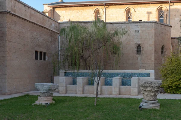Jardín Paz Del Obispo Catedral San Jorge Jerusalén Israel — Foto de Stock