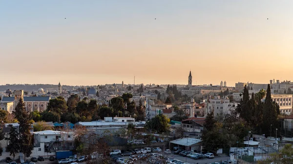 Panoramica Gerusalemme Dalla Torre Della Cattedrale San Giorgio Nel Tardo — Foto Stock