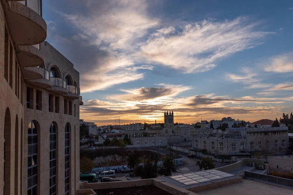 Aziz George Katedrali Sabahın Erken Saatlerinde Kudüs Srail — Stok fotoğraf