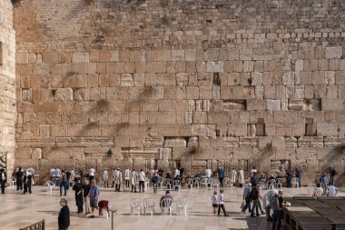 Kudüs, İsrail 11-24-2021 İsrail 'in Eski Kudüs şehrindeki meşhur Ağlama Duvarı