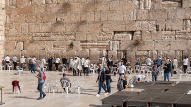 Kudüs, İsrail 11-24-2021 İsrail 'in Eski Kudüs şehrindeki meşhur Ağlama Duvarı