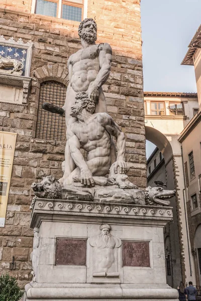 Florence Italy 2017 Statues Loggia Della Signoria Piazza Dei Lanzi — стоковое фото