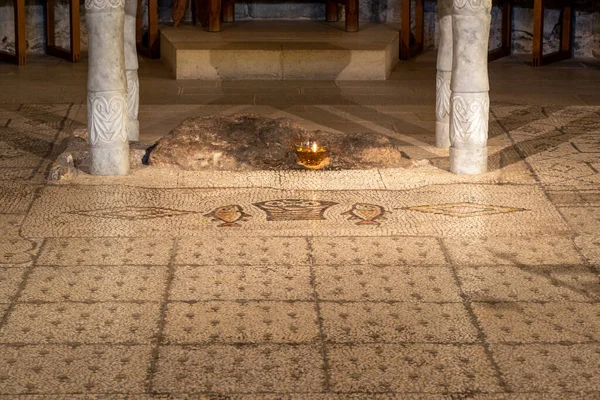 Kenyerek Halak Alteregója Mozaikja Tabghában Vagy Kenyerek Halak Szaporodásának Templomában — Stock Fotó