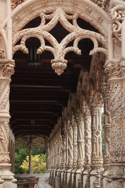 美丽的布萨科宫的细节 它是葡萄牙中部最奢华的皇家度假胜地之一 — 图库照片