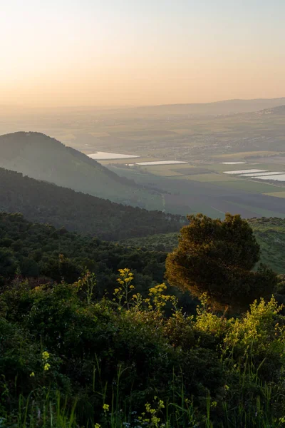Sunset View Harod Jezreel Valleys Mount Gilboa Israel — Zdjęcie stockowe