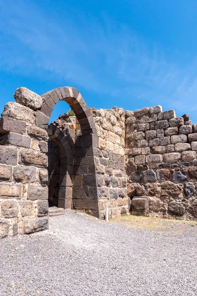 Arched features of Belvoir Fortress, Kohav HaYarden National Park in Israel. Ruins of a Crusader castle.