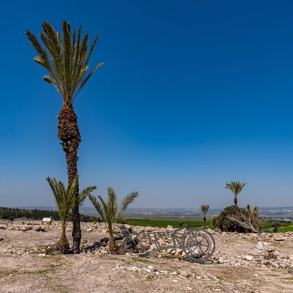 Megiddo Israël Mai 2022 Sculpture Cheval Parc National Tel Megiddo — Photo