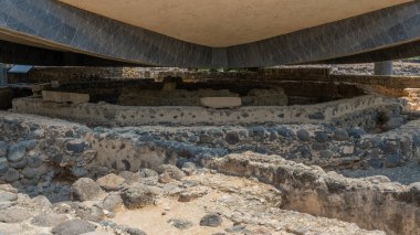 Capernaum 'daki Aziz Peter Kilisesi' nin altında 5. yüzyıldan kalma Sekizgen Kilisenin kalıntıları..