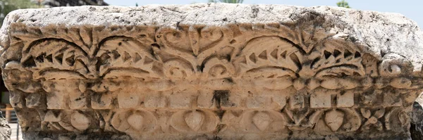 Carved Decorative Lintel Ruins Capernaum Israel Other Names Kfar Nahum — Stock Photo, Image