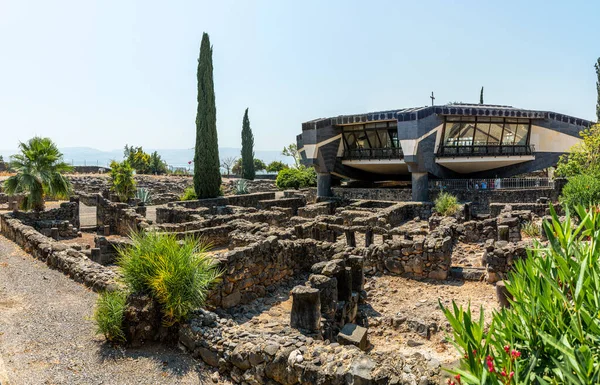 Kafarnaum Izrael Května 2022 Poutní Kostel Petra Kafarnaum Věnovaný Petrovi — Stock fotografie