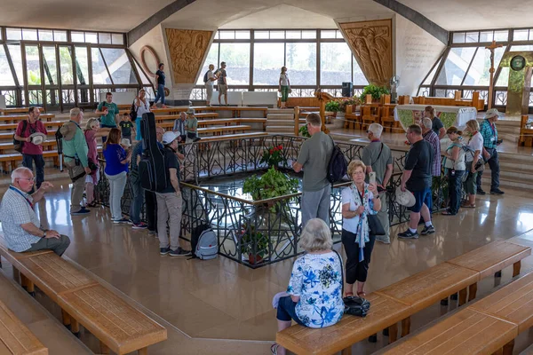 Kafarnaum Izrael Května 2022 Uvnitř Poutního Kostela Petra Kafarnaum Věnovaného — Stock fotografie