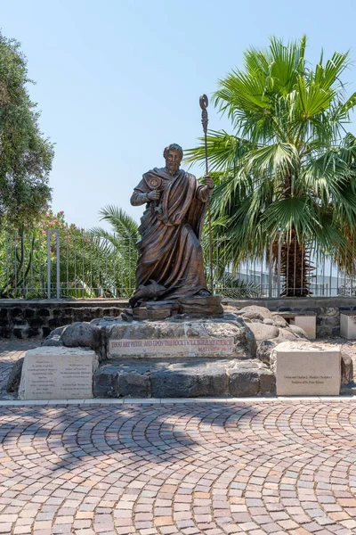 Kafarnaum Izrael Května 2022 Bronzová Socha Petra Kafarnaum Město Ježíše — Stock fotografie
