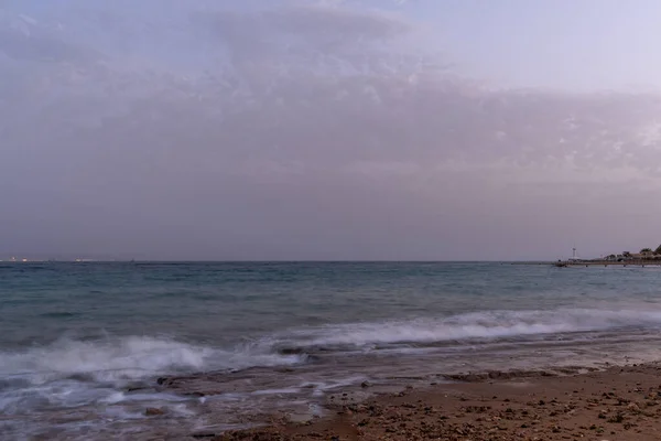 Dusk Utsikt Utanför Eilat Israel Israels Kust Och Röda Havet — Stockfoto