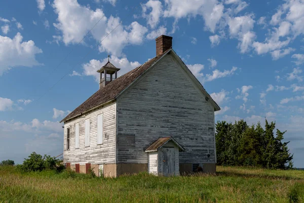 Altes Einraumschulhaus Einem Sommertag Der Nähe Von Erhard Minnesota Usa — Stockfoto