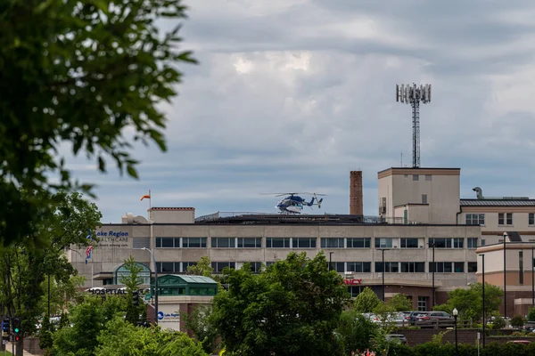 Fergus Falls Minnesota Usa Ιουλίου 2022 Ελικόπτερο Στην Οροφή Του — Φωτογραφία Αρχείου