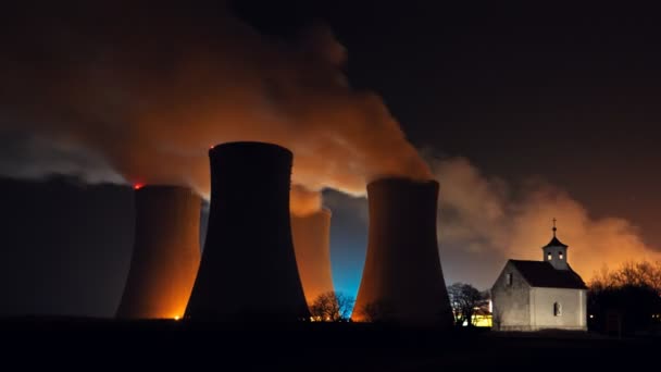 Planta de energía nuclear Timelapse — Vídeos de Stock