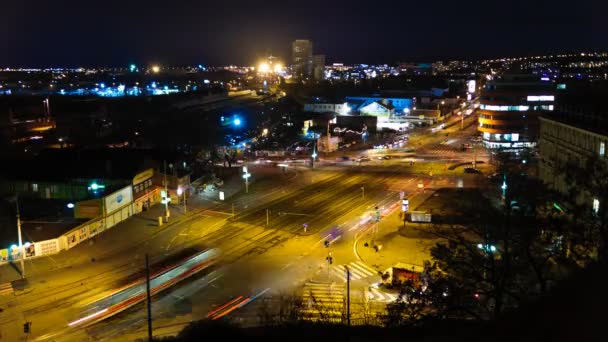 TimeLapse éjszakai város junction — Stock videók